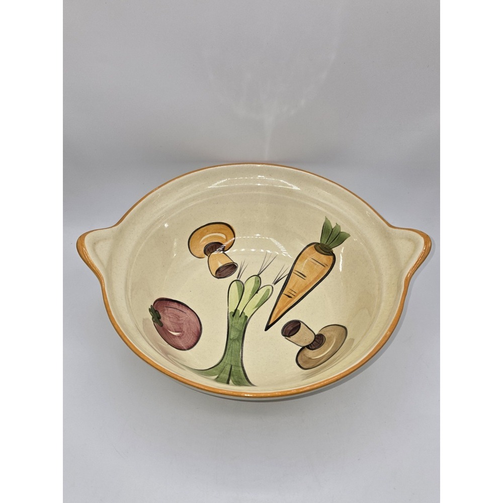 Los Angeles Pottery Vegetable Serving Bowl Hand Painted 12.5" California